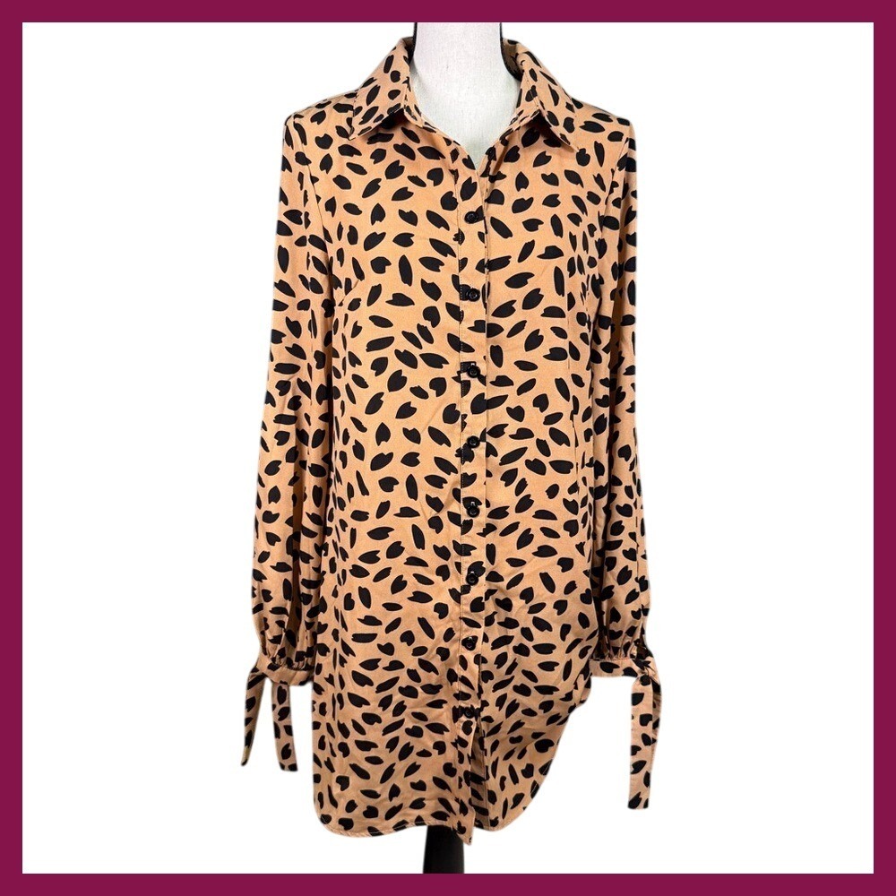 Missguided Animal Print Shirtdress‎ Size 4 with tags